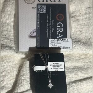 Elegant Silver Necklace with princess cut Moissanite Pendant